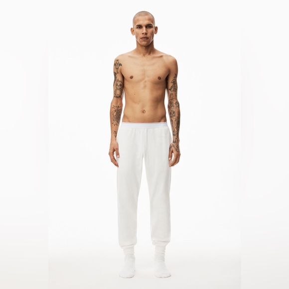 Unisex Alexander Wang Bodywear Joggers in White; Size: M - Picture 3 of 16